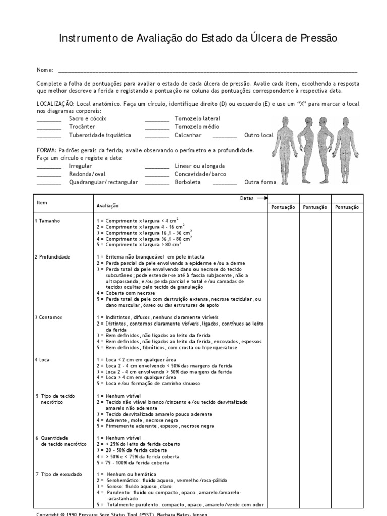 Instrumentoavaliacaoulcpressao PSST | PDF | Pele | Anatomia