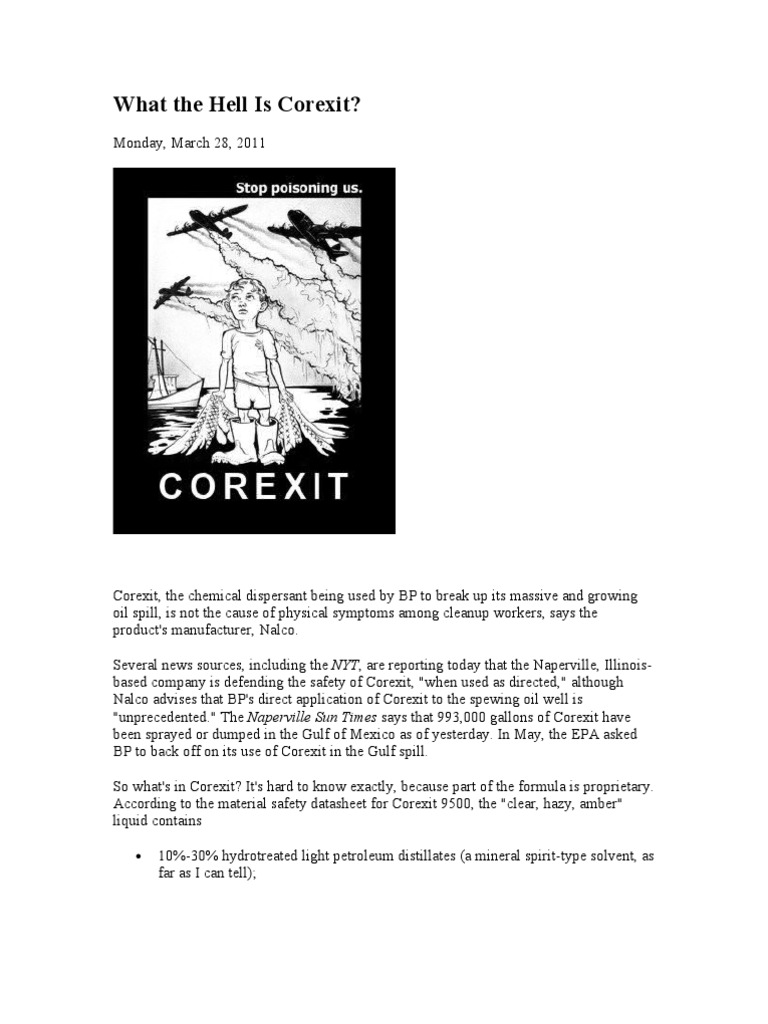 What The Hell Is Corexit PDF Chemical Substances Chemistry