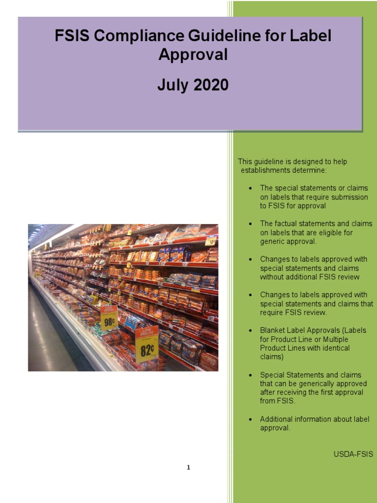 Guidance on Label Approval Requirements for Meat and Poultry Products