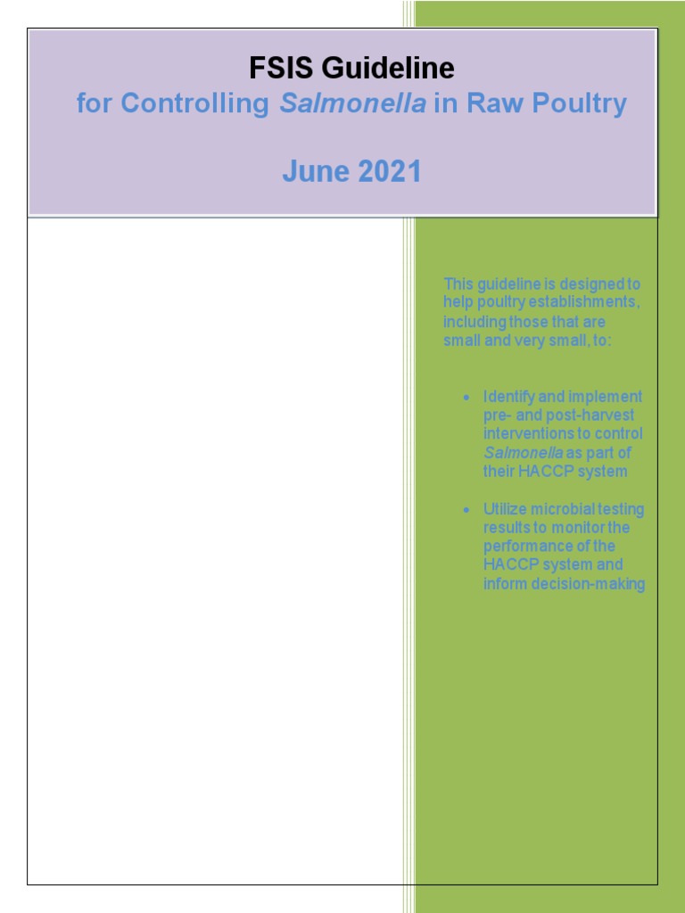Salmonella Control in Poultry HACCP Guide | PDF | Hazard Analysis And ...