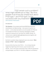 Why Does PTSD' Remain Such A Problem? What Might MDMA Do To Help ? But First, People Must Know The Simple Facts About PTSD Type 1 and PTSD Type 2 To Be Successful With Any Treatment For PTSD'.