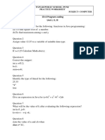Ch-4 Program Coding Unit I, II, III: Pawar Public School, Pune Practice Worksheet STD.: VIII Subject-Computer