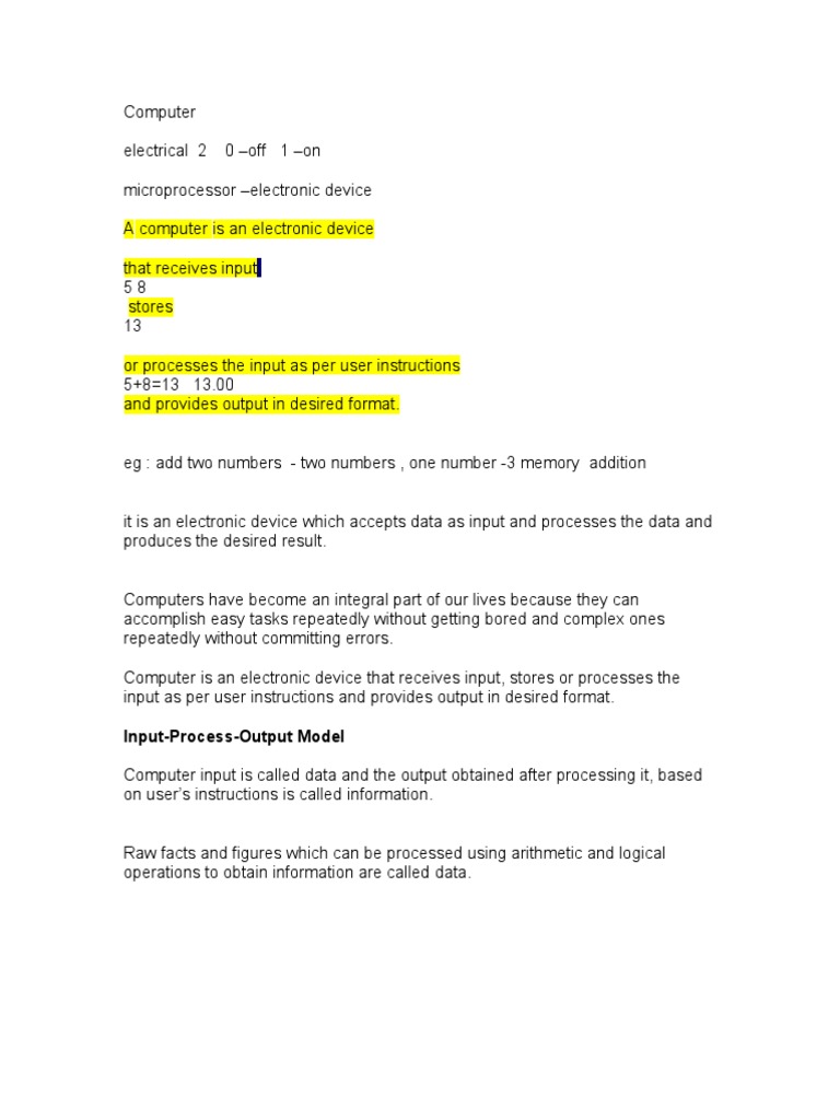 Input-Process-Output Model | PDF