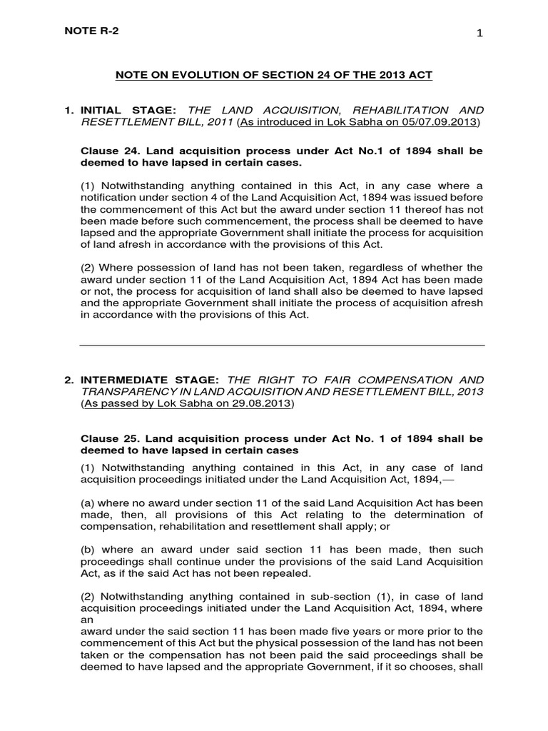SR - Adv.Shyam Divan S Note On Evolution of Section 24 | PDF | Justice ...