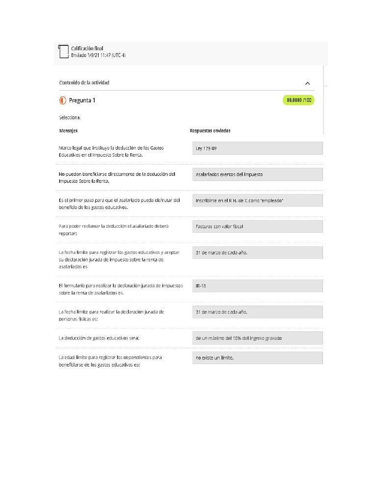 Unidad 1 Actividad 1, Impuestos Sobre La Renta 2 | PDF
