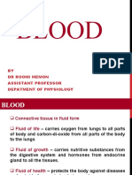 Blood: BY DR Roomi Memon Assistant Professor Depatment of Physiology