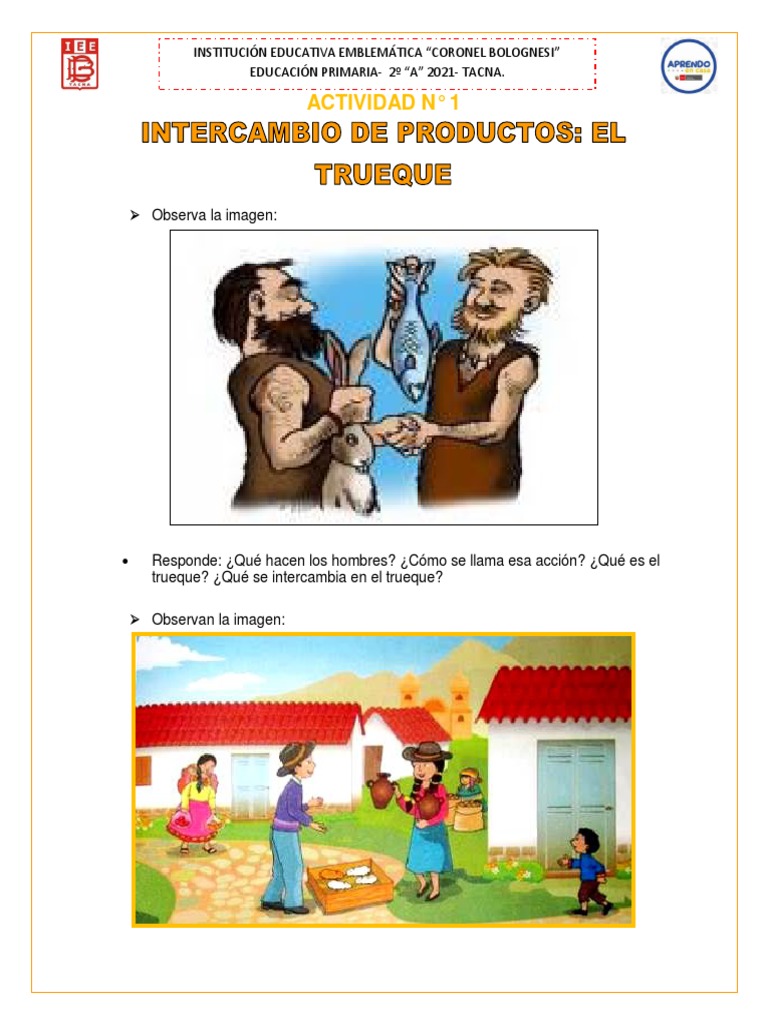 Fichas Dia 07 de Septiembre S-21 Personal Social El Trueque | PDF ...