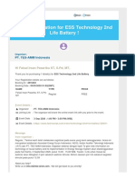 Your Registration For ESS Technology 2nd Life Battery !: PT. TES-AMM Indonesia