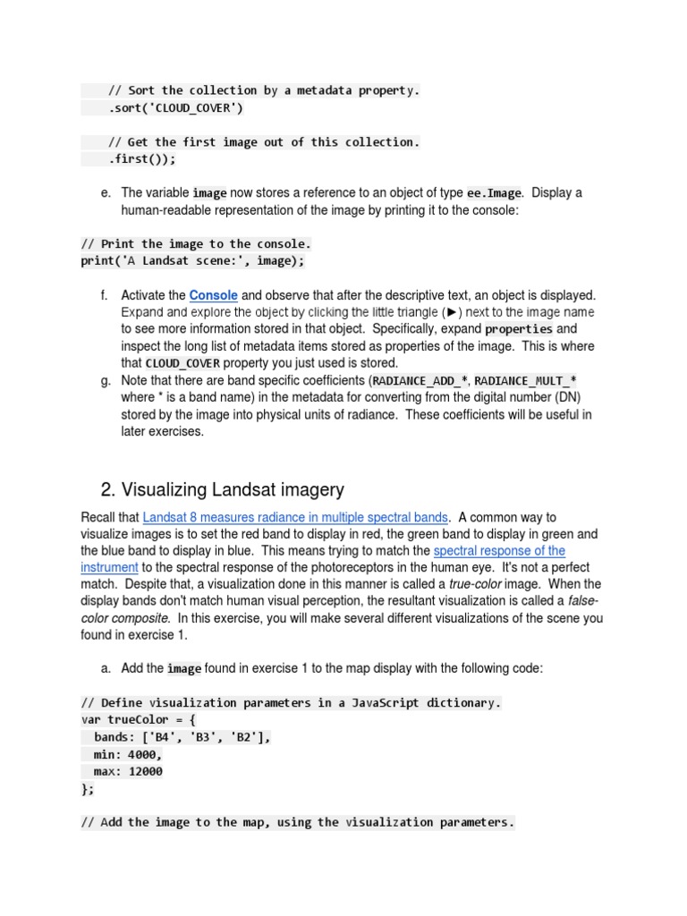 Visualizing Landsat Imagery in Earth Engine | PDF | Teaching Methods ...