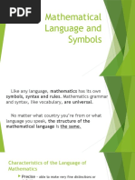 Mathematical Language and Symbols