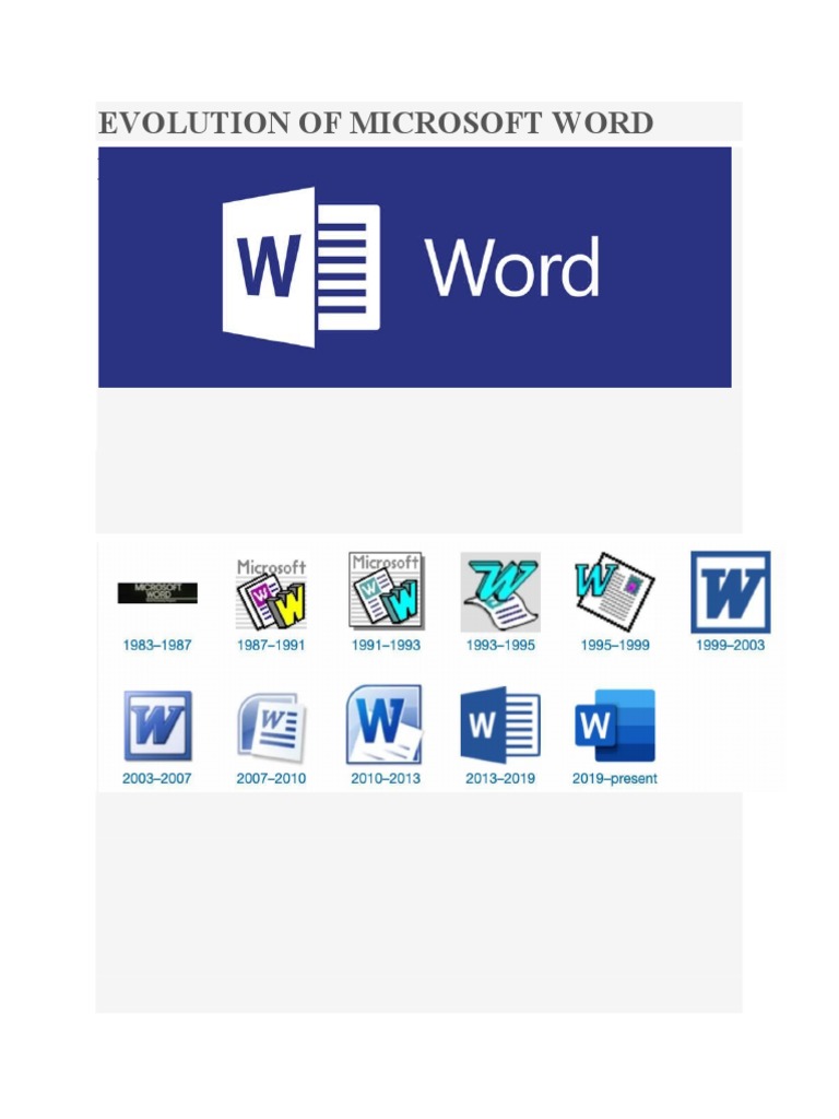 Evolution of Microsoft Word | Descargar gratis PDF | Microsoft Word ...