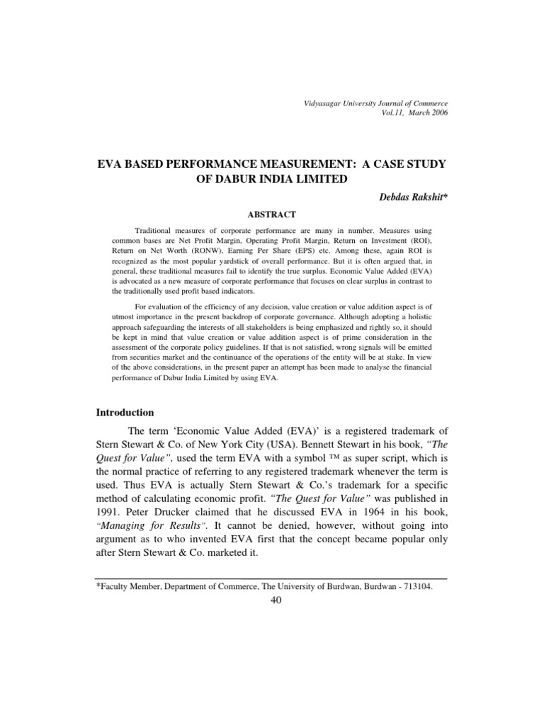 4 EVA Based Performance Measurement | PDF | Cost Of Capital | Deferred Tax