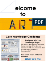 Welcome To Art - Core Knowledge Home-Learing Challenge Y7