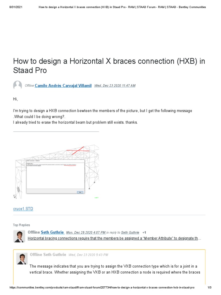 How To Design A Horizontal X Braces Connection (HXB) in Staad Pro - RAM ...