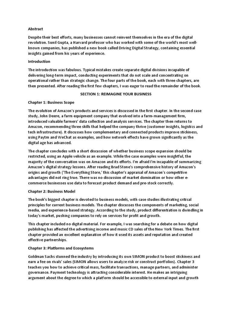 Driving Digital Strategy Insights | PDF | Business Model | Innovation
