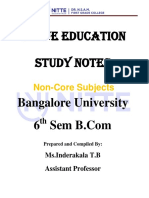 Value Education Study Notes: Non-Core Subjects