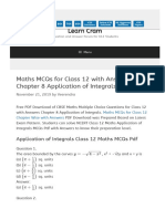 Learn Cram: Maths Mcqs For Class 12 With Answers Chapter 8 Application of Integrals