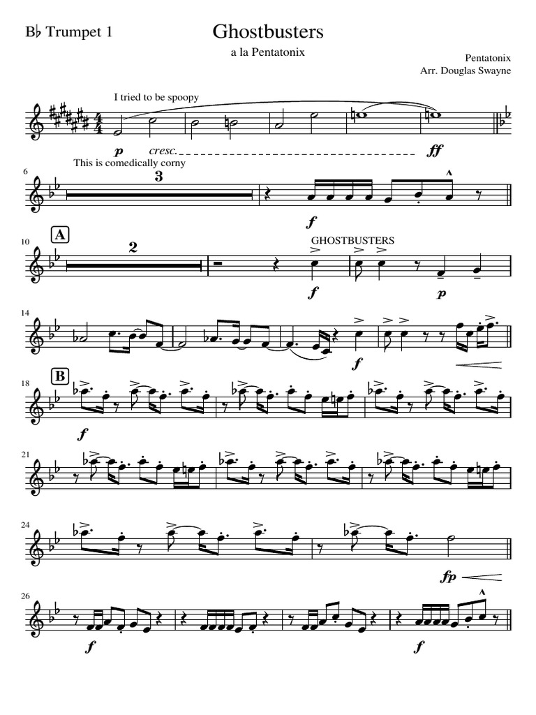 Ghostbusters Brass QuintetBb Trumpet 1 PDF