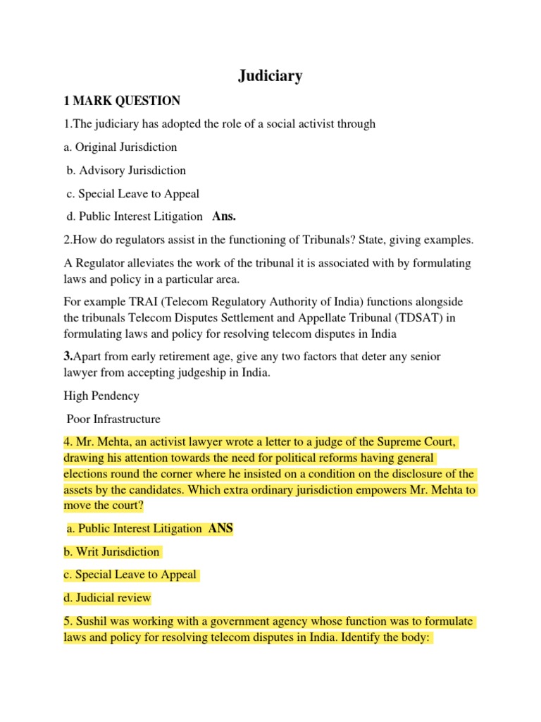 Functions and Roles of the Judiciary | PDF | Supreme Court Of India ...