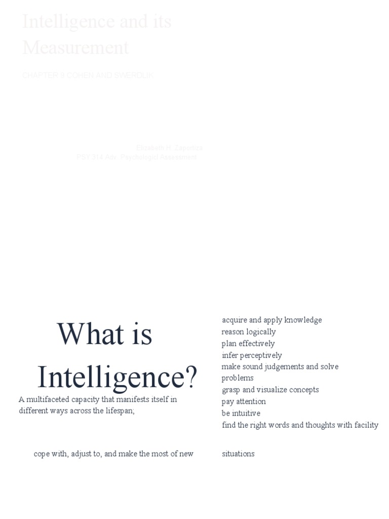 Intelligence Measurement Approaches | PDF | Intelligence Quotient ...