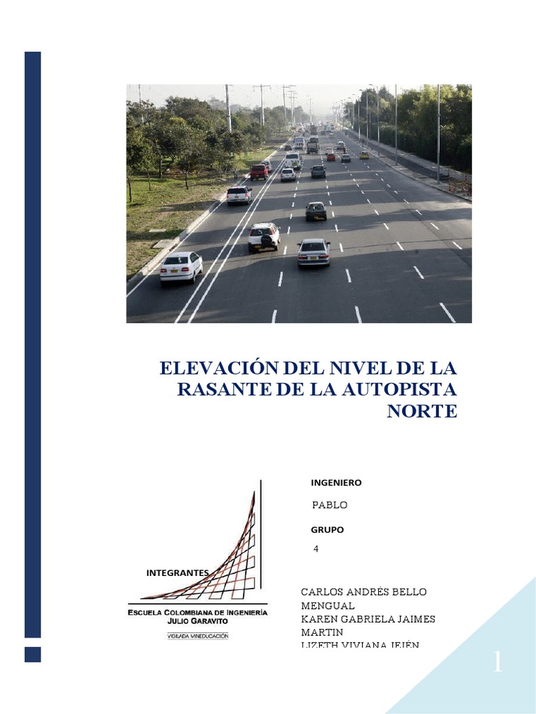 Proyecto Elevacion de La Rasante Autopista Norte | PDF