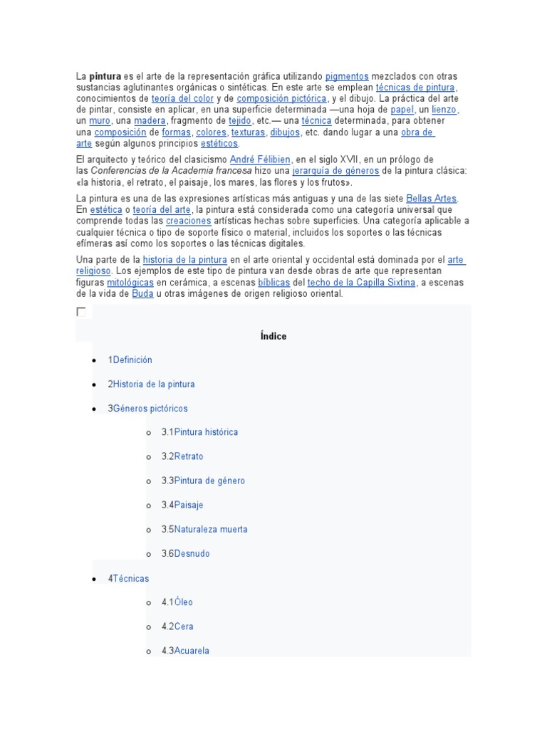 Pintura: Definición y Técnicas Clave | PDF | Pinturas | Naturaleza muerta