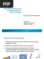 Care Maintenance and HPLC Column Troubleshooting