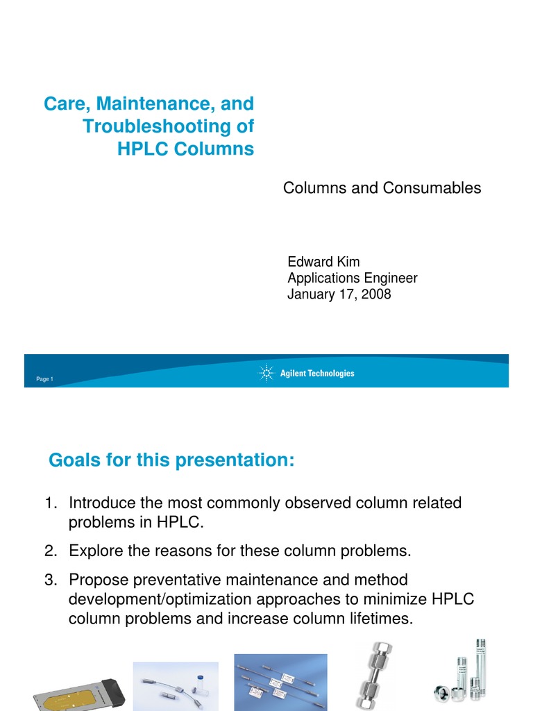 Care Maintenance and HPLC Column Troubleshooting PDF High
