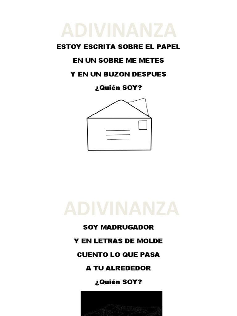 Adivinanzas para Imprimir Medios de Comunicacion | PDF