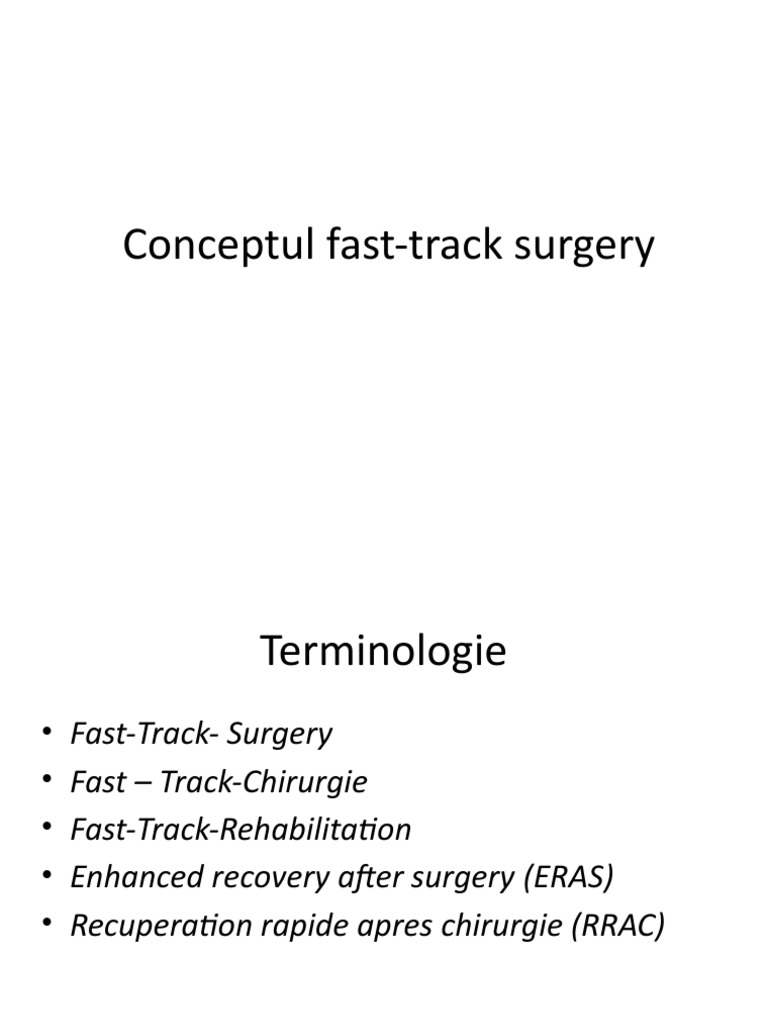 Conceptul Fast-Track Surgery | PDF