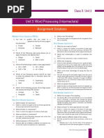 Unit 3: Word Processing (Intermediate) Assignment Solutions