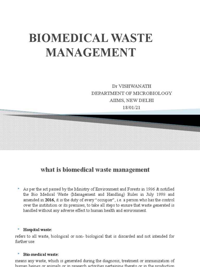 Biomedical Waste Management PDF Disinfectant Sterilization