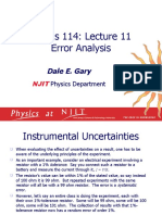 Physics 114: Lecture 11 Error Analysis: Dale E. Gary