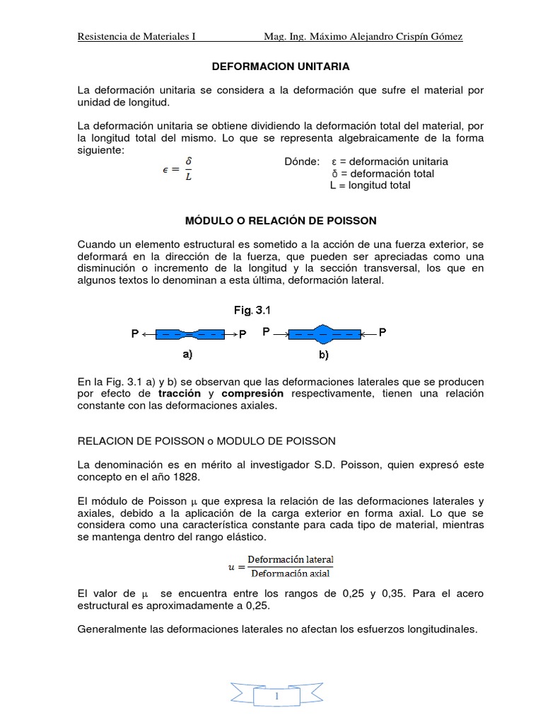 Módulo de Poisson en Deformaciones | PDF | Física Aplicada e ...