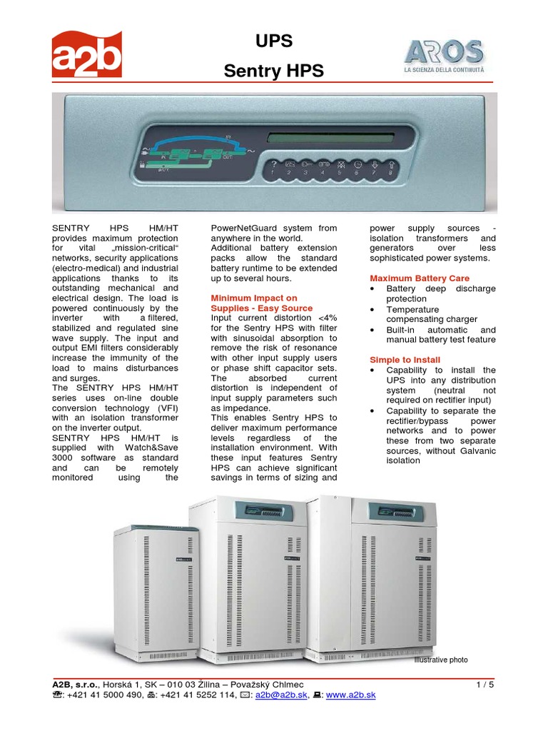 Sentry HPS UPS Overview and Features | PDF | Power Inverter | Rectifier