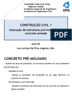 Aula 06 - Execucao de estruturas pre-moldadas de concreto armado - Execucao de lajes pre-moldadas