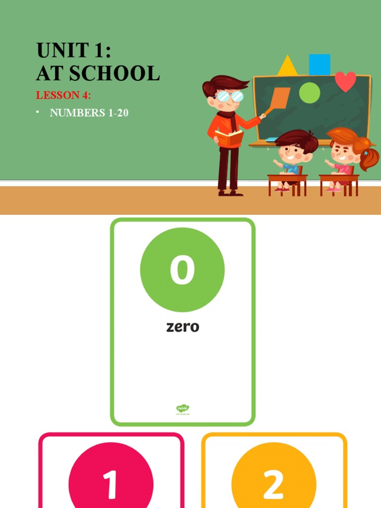 School Lesson: Numbers 1-20 Exercises | PDF | Self-Improvement
