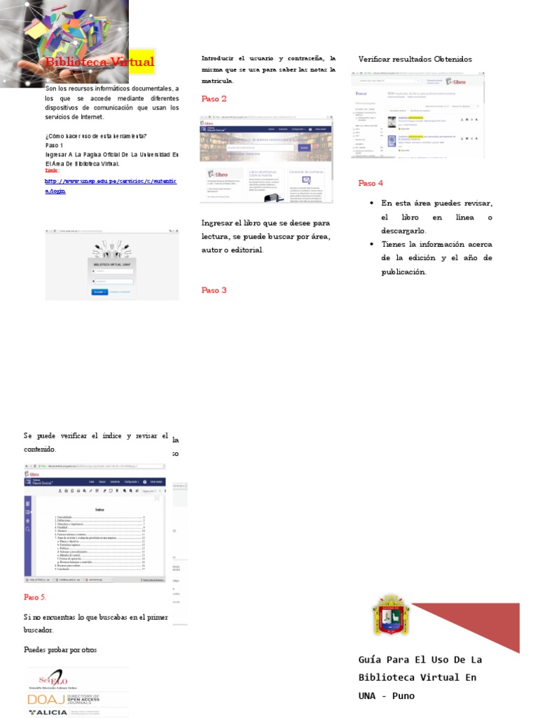 Guía de Uso Biblioteca Virtual UNA-Puno | PDF