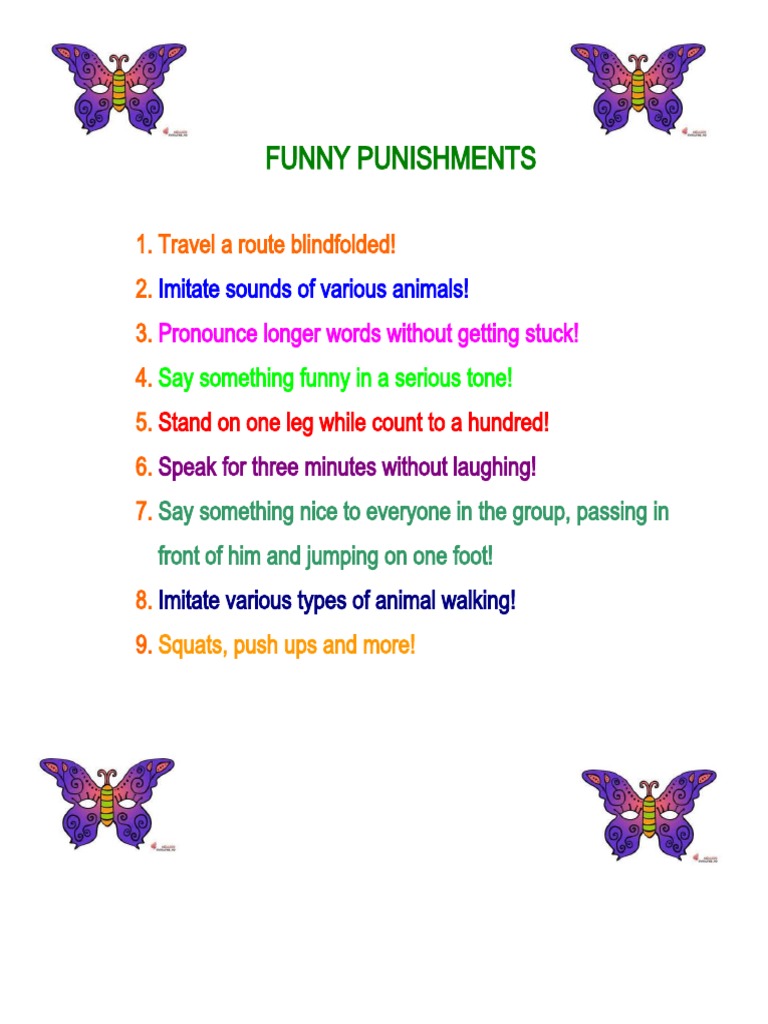 Creative Funny Punishments List | PDF