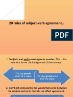 20 Rules of Subject-Verb Agreement