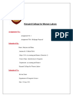 Kinnaird College For Women Lahore: Assignment No.