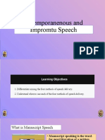 Extemporanenous and Impromtu Speech