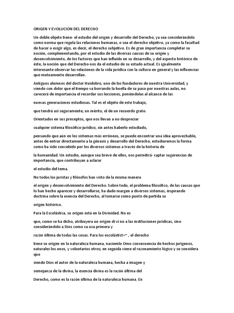 Origen y Evolucion Del Derecho | PDF | La Ley natural | Moralidad