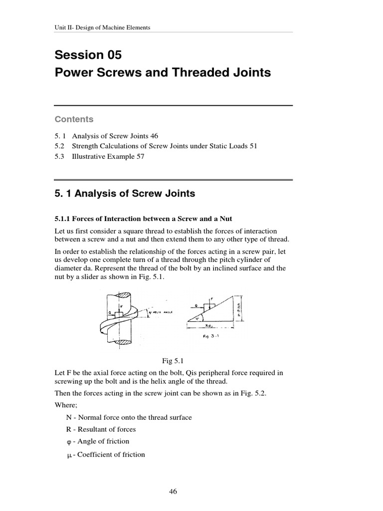 DMX4306 Session 5.power Screw PDF Screw Stress (Mechanics)