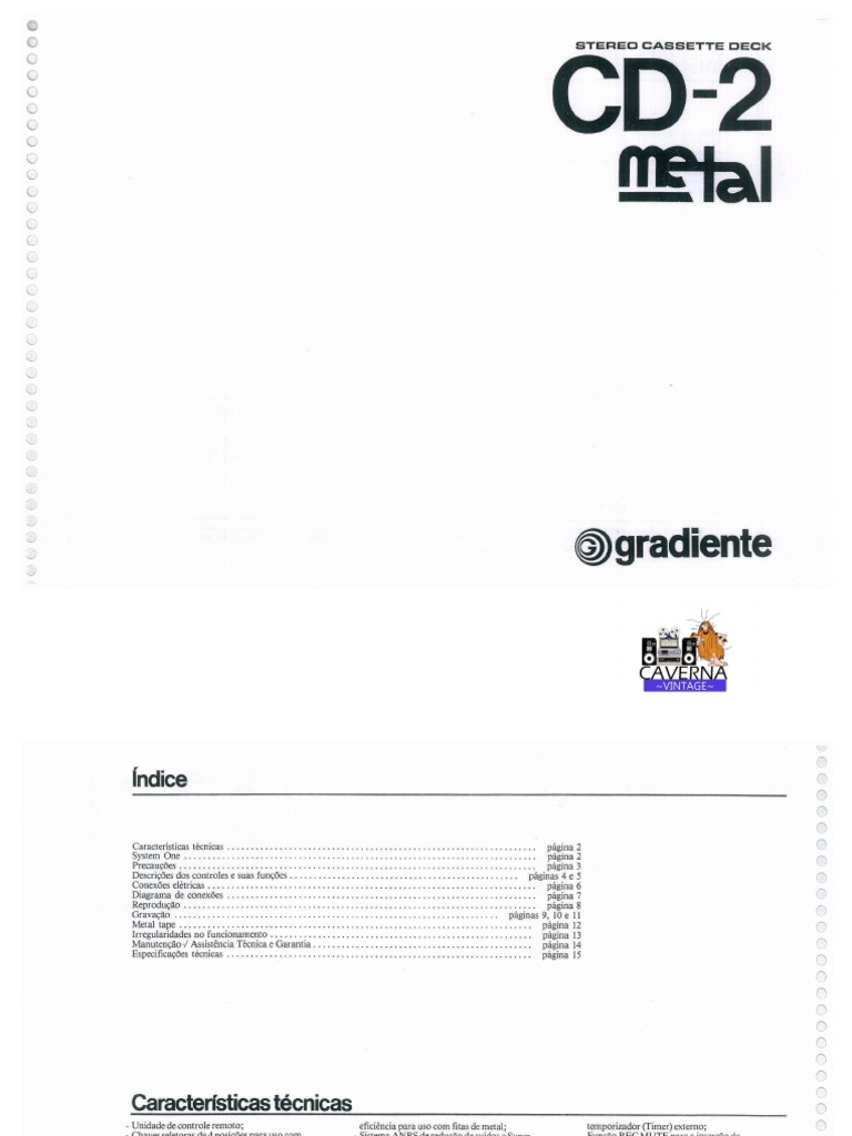 Manual Tape Deck Gradiente CD22 PDF