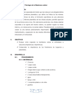 INFORME DE ELABORATORIO DE BIOLOGIA (Fisiología de La Membrana Celular)