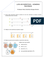 LISTA DE EXERCÍCIOS - Números Racionais