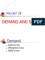 Theory Of: Demand and Supply