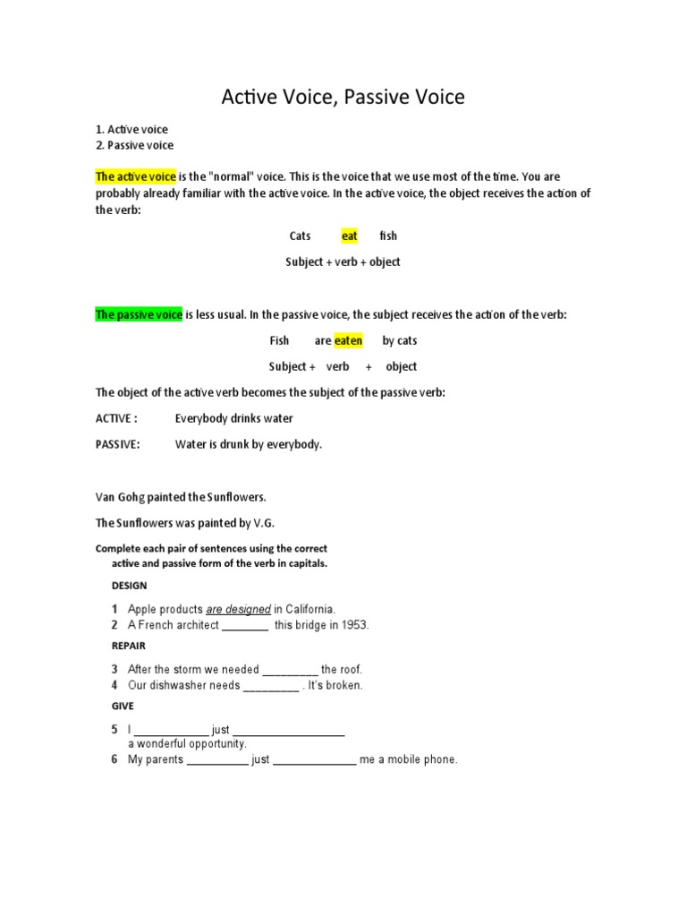 Unit 10 Passive Vs Active Voice | PDF | Verb | Linguistic Typology