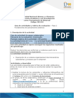 Guía de Actividades y Rúbrica de Evaluación - Unidad 1 - Fase 2 - Fundamentos Del Pensamiento Sistémico